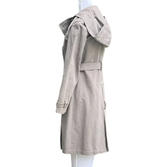 Gryphon New York Grey Hoodie Trench Coat Small Excellent used Condition - Picture 5 of 16
